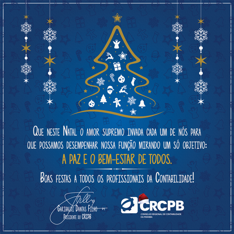 Feliz Natal com muita saúde às famílias dos profissionais da Contabilidade!  | CRC-PB