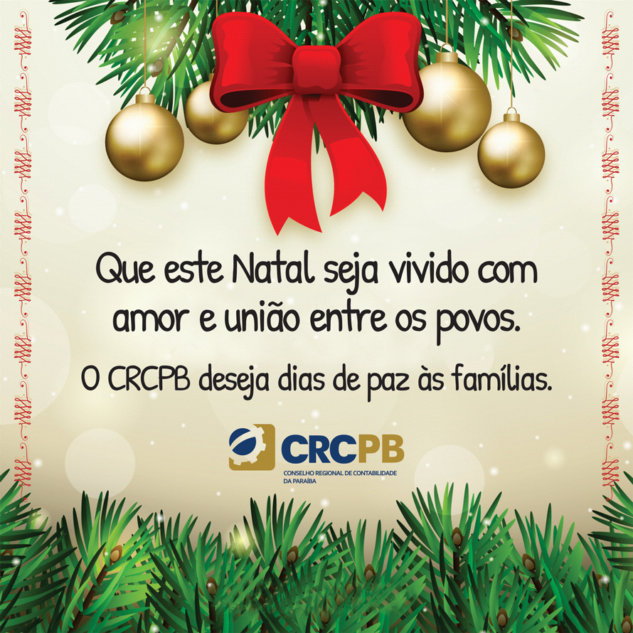 O CRCPB deseja um natal cheio de amor a todas as famílias! | CRC-PB
