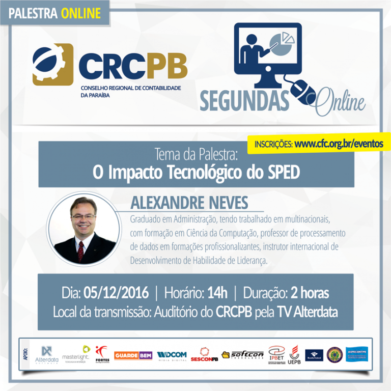 Segundas Online – Sede o CRCPB – 05/12/2016