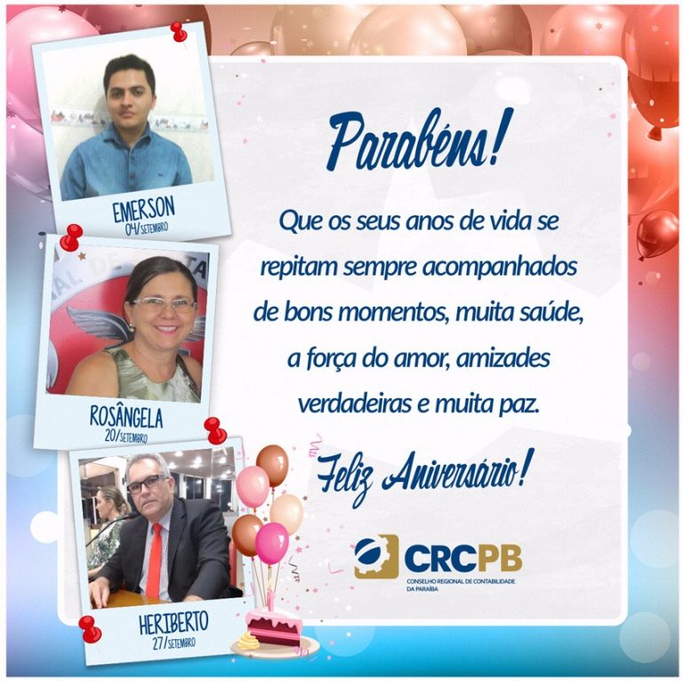 Funcionários e Estagiário do CRCPB – Mês Setembro – O CRCPB parabeniza a todos por essa data tão importante, desejando paz e saúde.