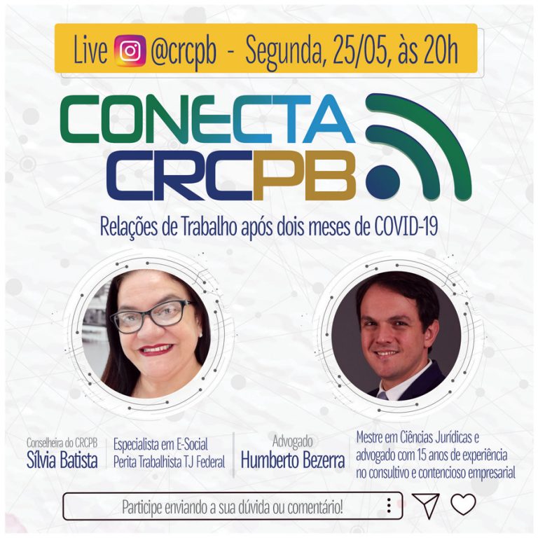Segunda-feira, dia 25, é dia de #ConectaCRCPB! – Às 20h