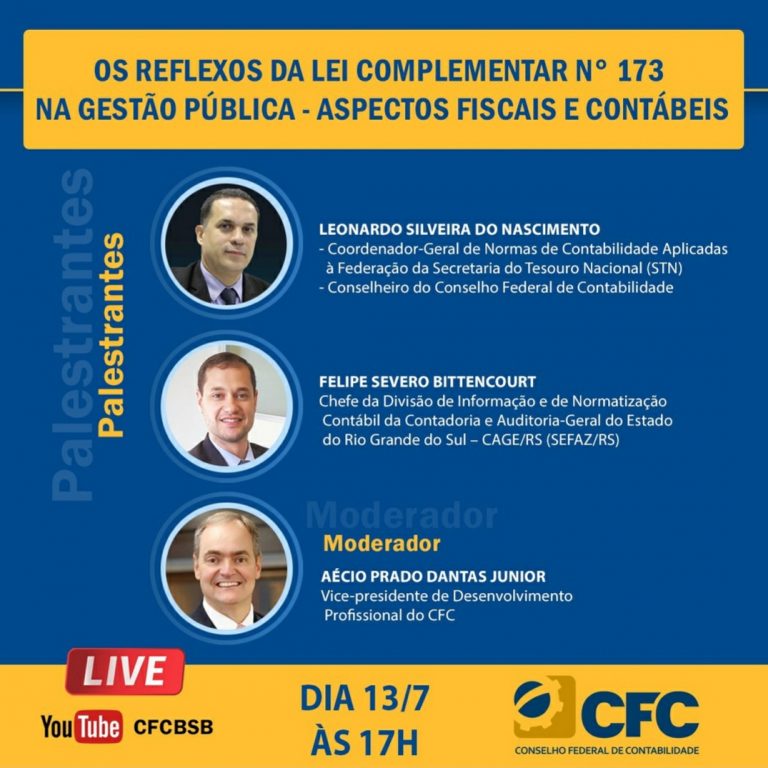 Segunda-Feira 13.07.2020 – Live Conecta CRCPB – Os Reflexos da Lei Complementar n° 173 na Gestão Pública