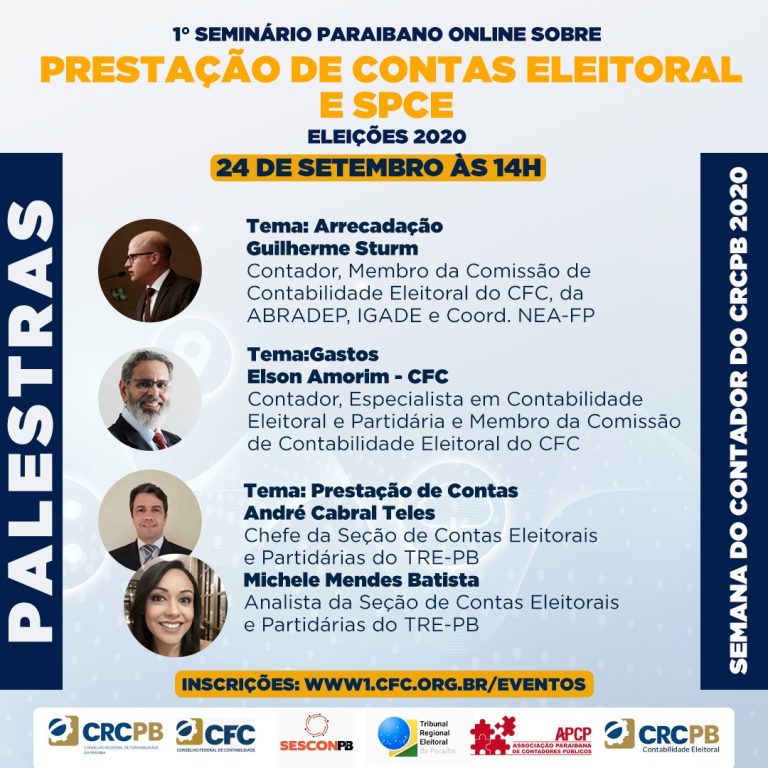 1º Seminário Paraibano Online sobre Prestação de Contas Eleitoral e SPCE – eleições 2020