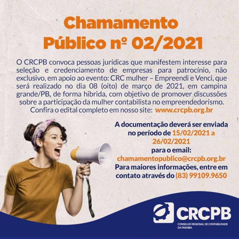 Edital De Chamamento PÚblico Crcpb Nº 022021 Crc Pb 5541